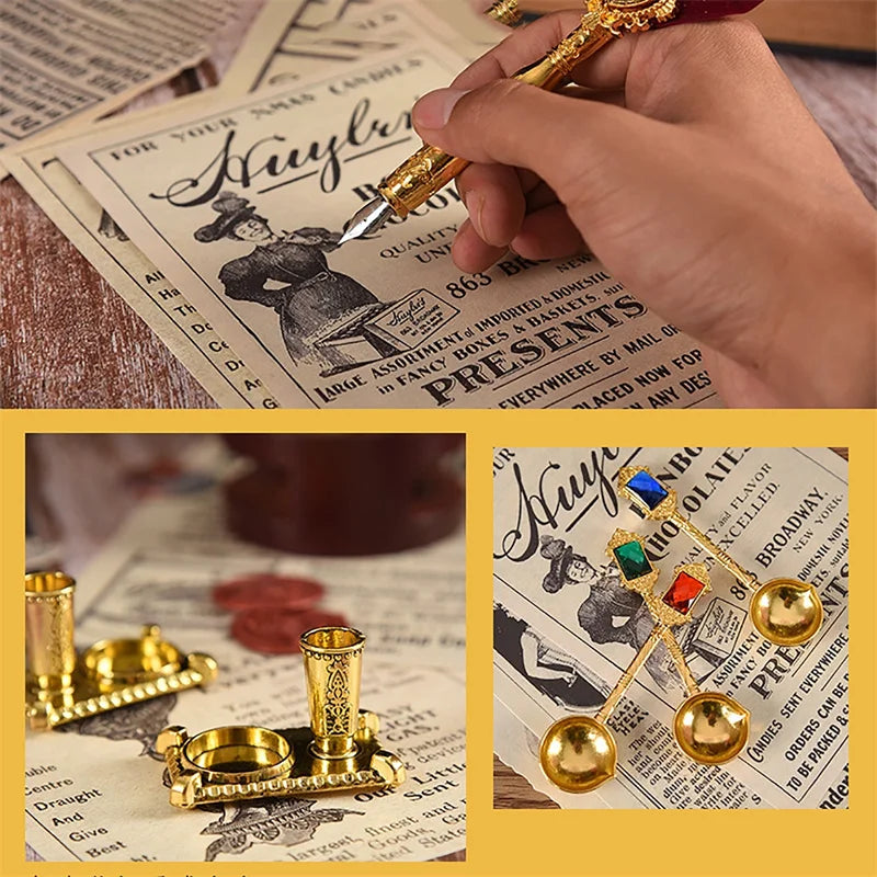 Wizard's Gift Calligraphy Feather Dip Pen Writing Set