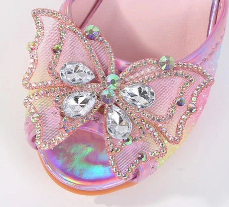 Party Shoes for Girls Glittery Butterfly Mary Jane Sandals Purple Gold Pink Blue