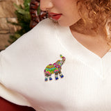 Rhinestone Elephant Brooches
