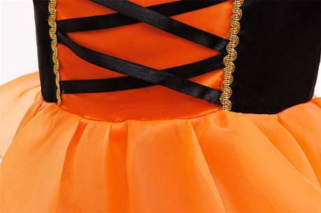 Orange Witch Halloween Cosplay Tiered Cake Dress