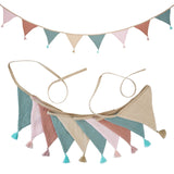 Children's Bunting 10 Triangle Flags with Tassles Party Decor Carnival Banner Garland 2.6M/8.5FT