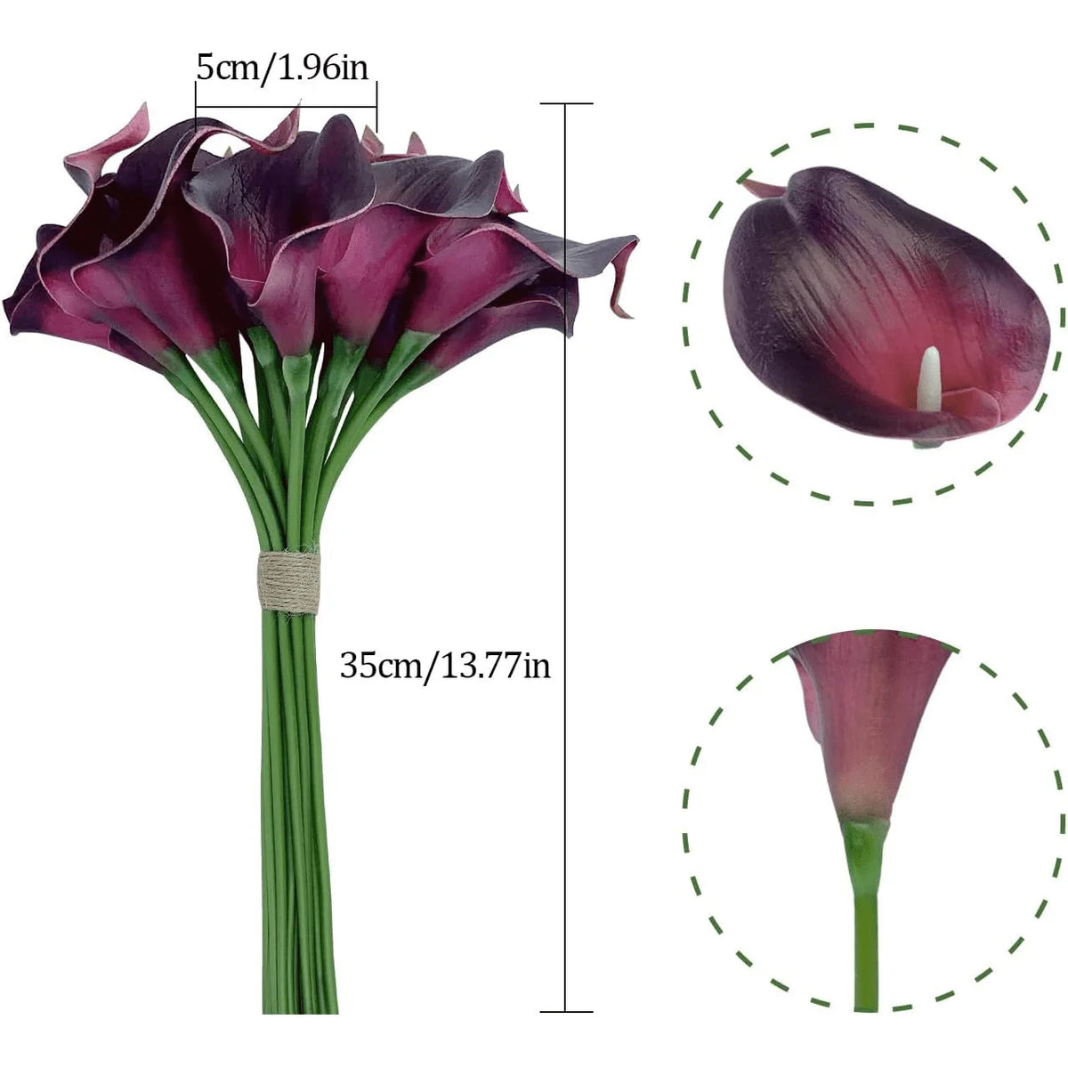 10PCS Calla Lily Bouque Artificial Flowers Mother's Day Easter Wedding Party Home Room Table Decoration