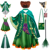 Hocus Pocus 2 Halloween Costume Child Sanderson Sisters Party Dresses Winifred Witch Costumes Children