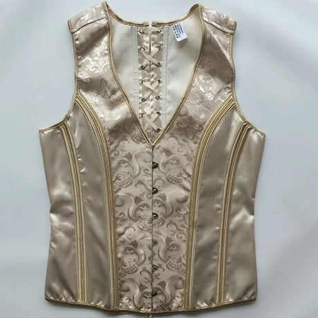 Men's Formal Boned Waistcoat Corset Vest Lace Up Burlesque Performance Stage Costume