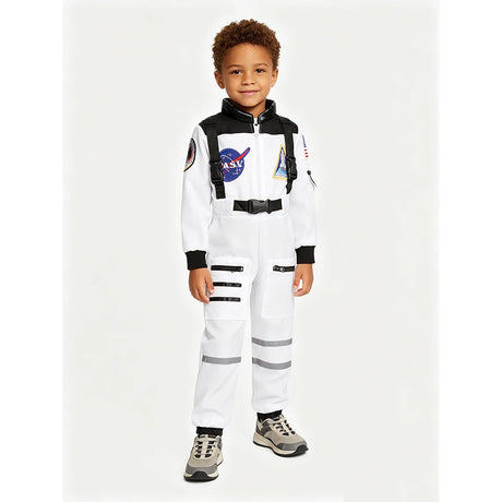 Kids Astronaut Costume Space Suit Halloween Cosplay Space Explorer Performance Book Week Costumes Children's Jumpsuit Spaceman Boys Girls