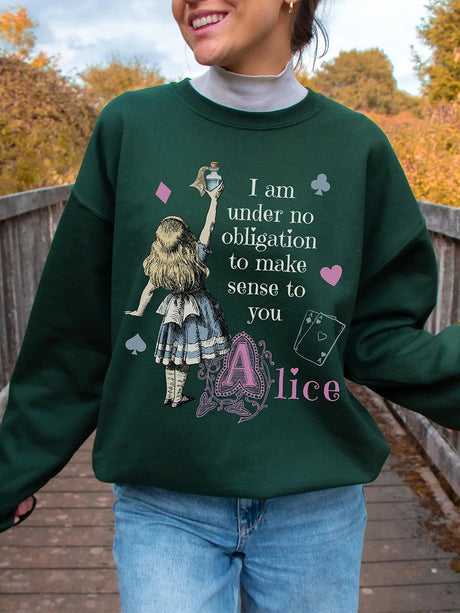 Alice in Wonderland Sweatshirt Book Lover Pullover Jumper