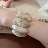 Smudged Oval Acrylic Elastic Bangles Bracelets