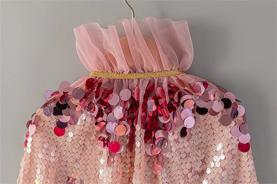 Shiny Rainbow Sequin Cloak Halloween Children's Dress Up Cape