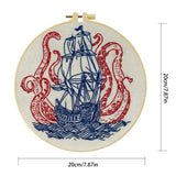 Kraken and Ship DIY Embroidery Kit for Beginners