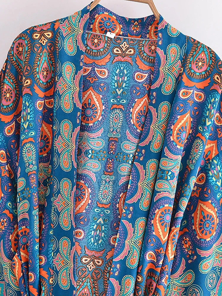 Iyka's Long Boho Kimono Robe