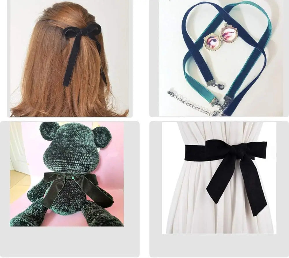 10 Yards Velvet Ribbon 16 Colours DIY Christmas Gift Packaging Bow