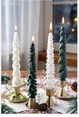 Christmas Tree Taper Candle Pine Tree Candlestick Xmas Dinner Table Decor