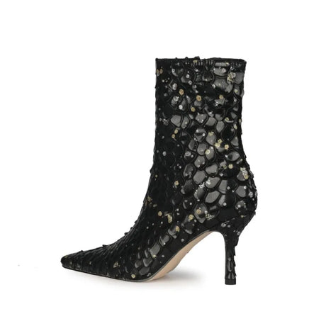 Sssseriously Ssssasssy Sssshort Boots Black Red Snake Ankle Boots