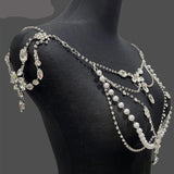 Pearl Rhinestone Shoulder Jewellery for Wedding Dress Accessories Body Chain