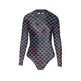 Mermaid Printed Long Sleeve Swimwear Set Surfing Swimsuit Rash Guards and Leggings