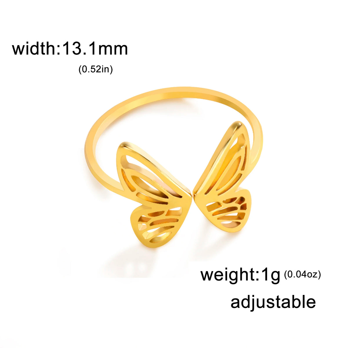 Open Butterfly Ring Stainless Steel Gifts Under $10