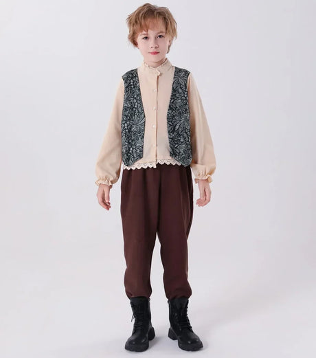 Medieval Peasant Children Cosplay Halloween Stage Performance Costumes