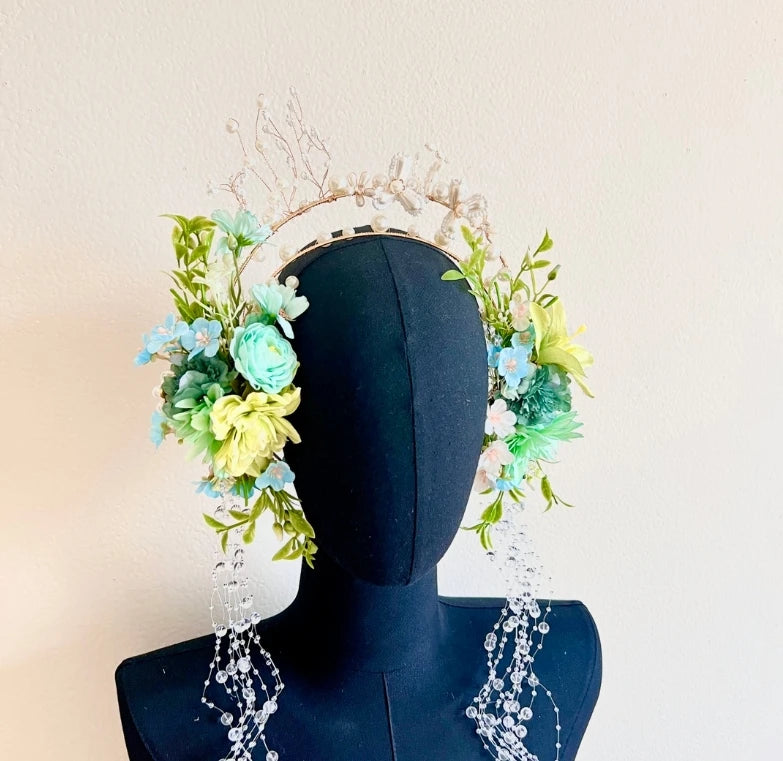 Forest Fae Woodland Elf Hair Crown Elven Cosplay Headpiece