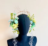Forest Fae Woodland Elf Hair Crown Elven Cosplay Headpiece