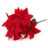 Artificial Christmas Red Poinsettia Flower Bouquets