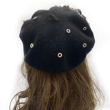 Margie's Flower Diamonte Winter Autumn Beret 10 Colours
