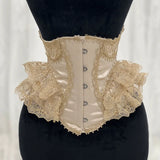 Lolita Lace Up Boned Waist Trainer Stage Costume Victorian Lace Ruffles