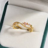 Sweet and Dainty Colourful Zircon Rings Gift Idea