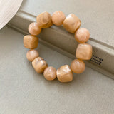Acrylic Irregular Square Round Beaded Bracelet Vintage Reproduction