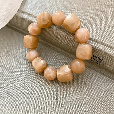 Acrylic Irregular Square Round Beaded Bracelet Vintage Reproduction