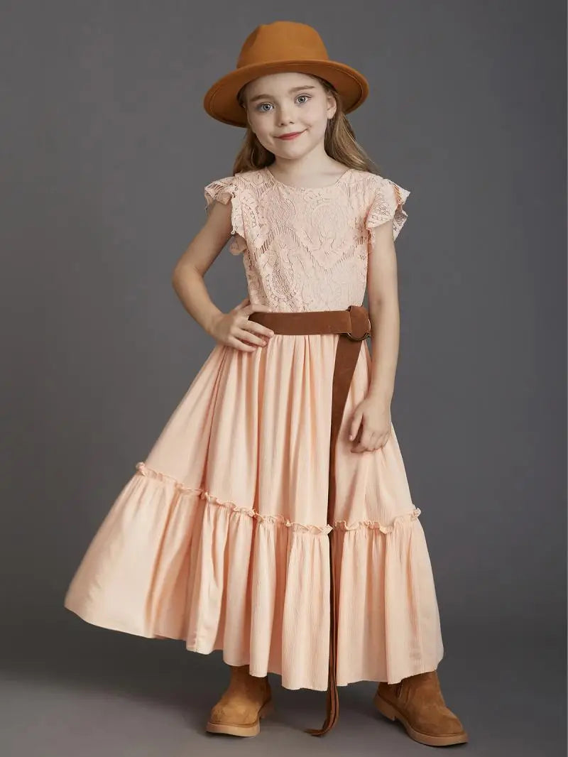 Flower Girls Lace Maxi Photo Shoot Dress