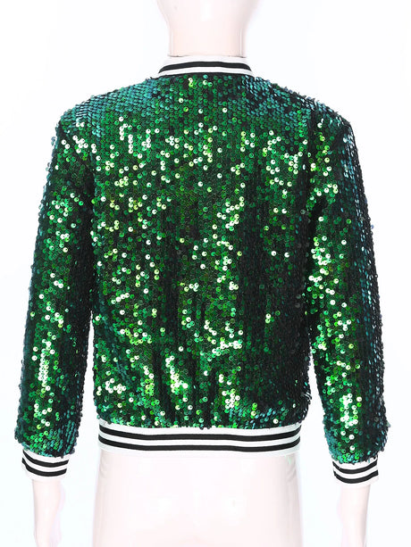 Kids Girls Sequinned Dance Bomber Jackets