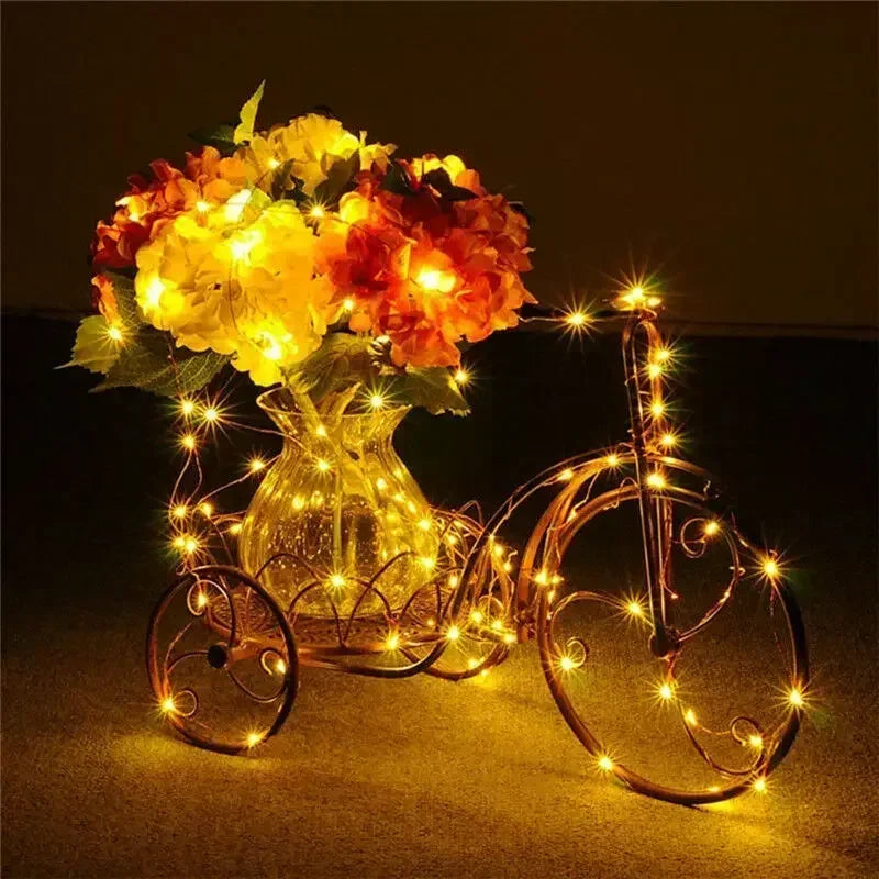 1m-30m Copper Wire LED String Light 8 Colours Fairy Lights Battery Powered