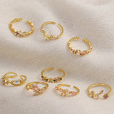 Sweet and Dainty Colourful Zircon Rings Gift Idea