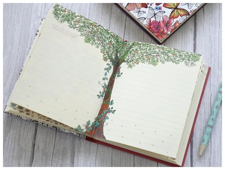 Colouring Notebooks Hardcover Art Journal 148 Sheets Illustrated Diary