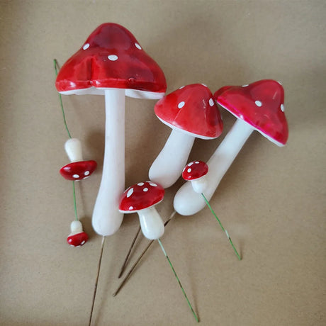 Mushroom Picks 33PCS Miniatures Artificial Foam Resin Fairy Garden Bonsai Pot Plant Decor