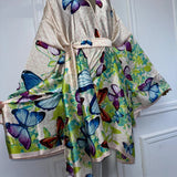 Butterflies Bohemian Belted Kimono Wrap Dress