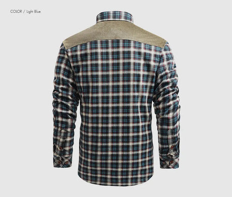 Woodsman Cotton Plaid Jacket Warm Winter Corduroy Patchwork Shirts Fleece Lined