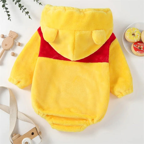 Winnie The Poo Costumes Baby Boys Girls Flannel Hooded Romper