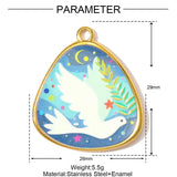 3pcs/Lot Enamel Dove Butterfly DIY Charm Pendants Stainless Steel Jewellery Findings