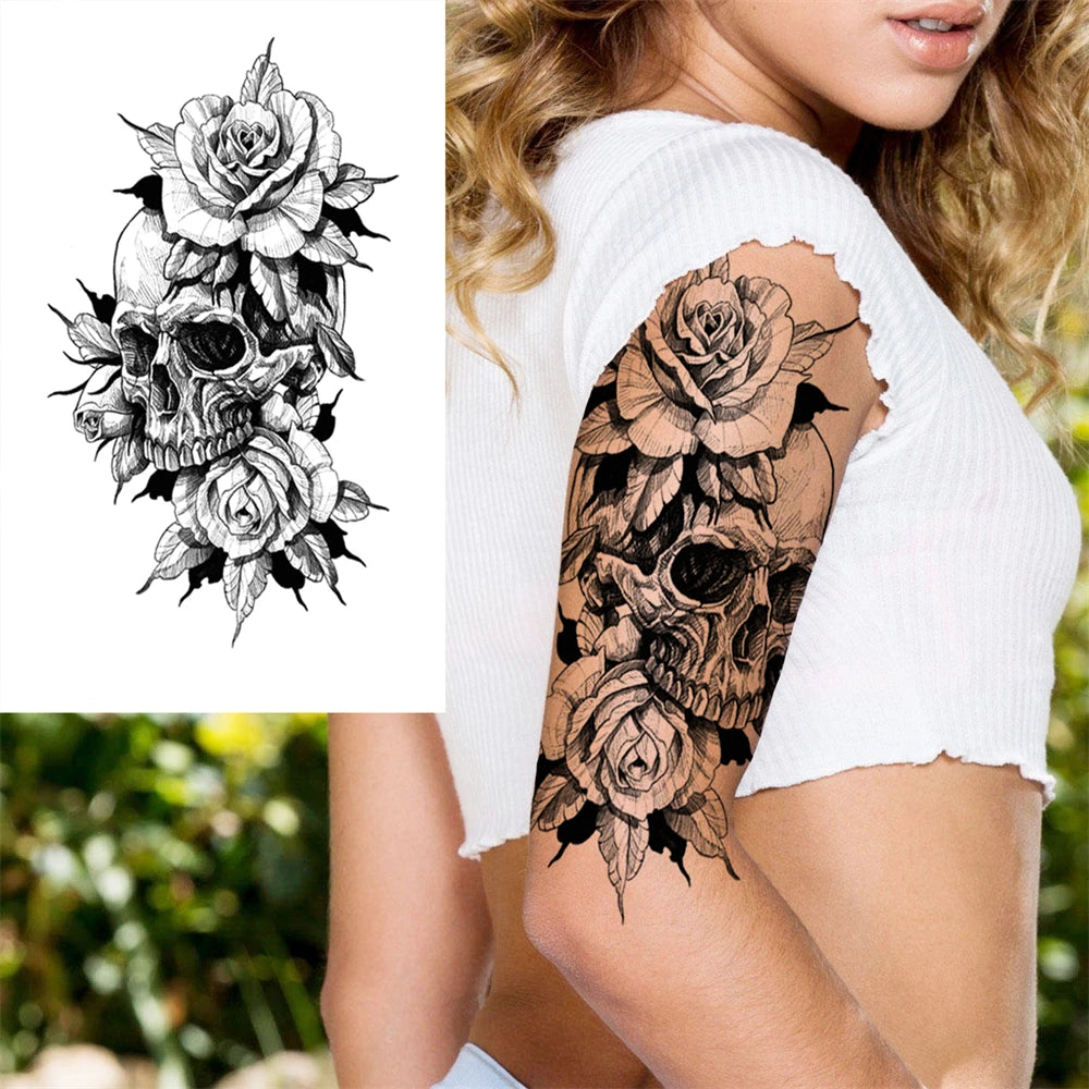 Large Peony Temporary Tattoos