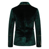 Plush Velvet Suit Two-piece Mens Party Suits Double Breasted Tuxedo Blazers & Pants