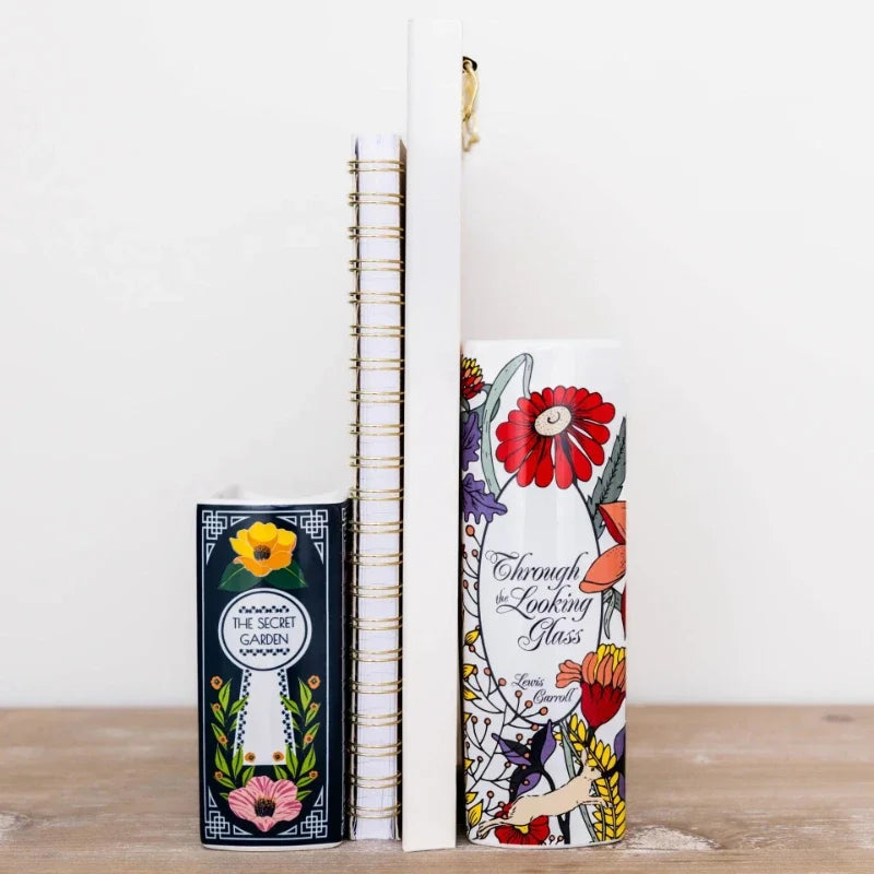 Ceramic Book Vase Bookshelf Decor for Book Lovers