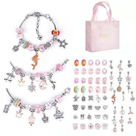 Charm Bracelet Making Kit Girls Gift Box 66 Pcs of DIY Jewellery Making Kit