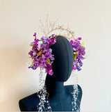 Handmade Fairycore Plum Fai Floral Halo Crown Elven Hair Jewellery