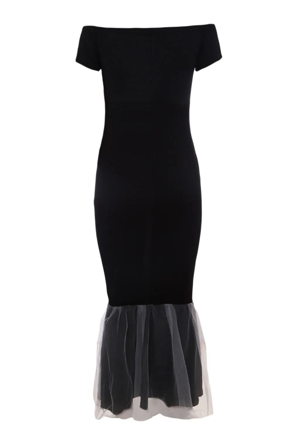 Gothic Mermaid Skeleton Dress Halloween Long Off-Shoulder Black Evening Gown Costume