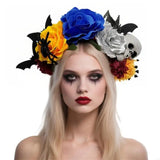 Skull Bat Roses Halloween Theme Flower Hairband
