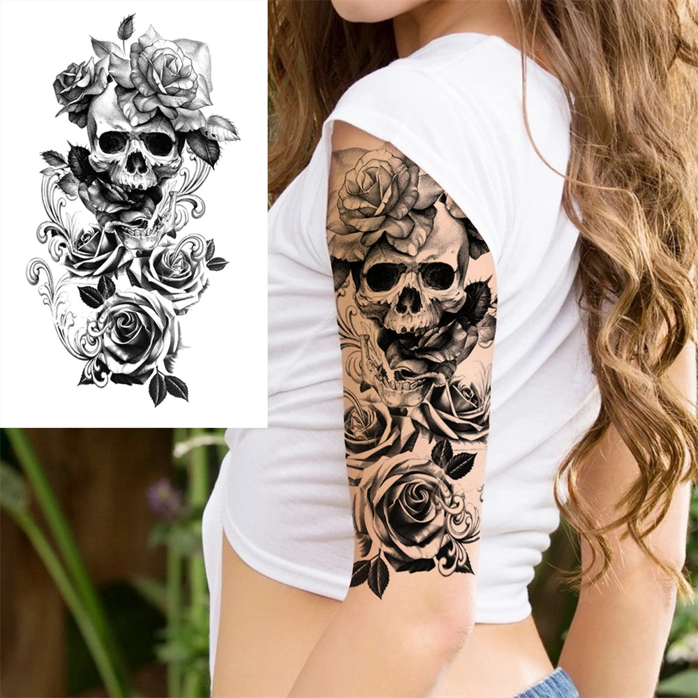 Large Peony Temporary Tattoos