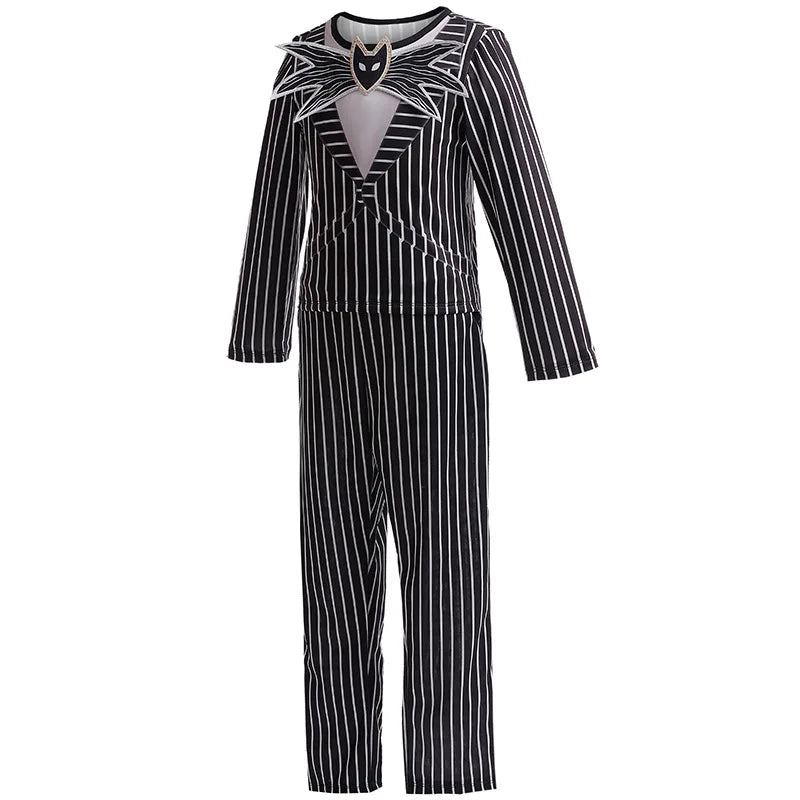 Children's Halloween Cosplay Nightmare Before Christmas Costumes Kids Girls Sally Dress Boys Skeleton Jack Clothing Set