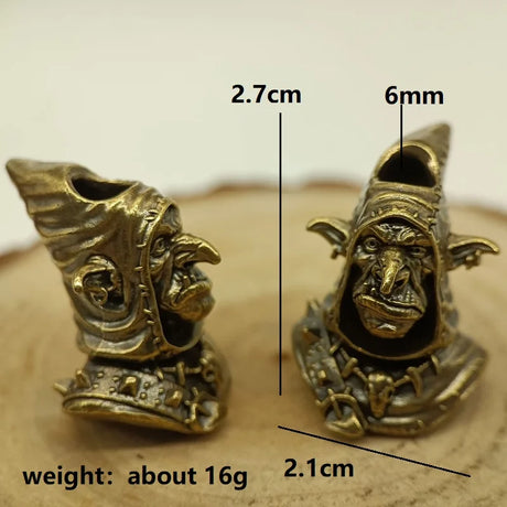 Goblin Brass Knife Paracord Bead Dreadlock Beard Bead