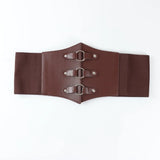 Dark Gothic PU Wide Waistband Steampunk Waist Cinch Underbust Corset